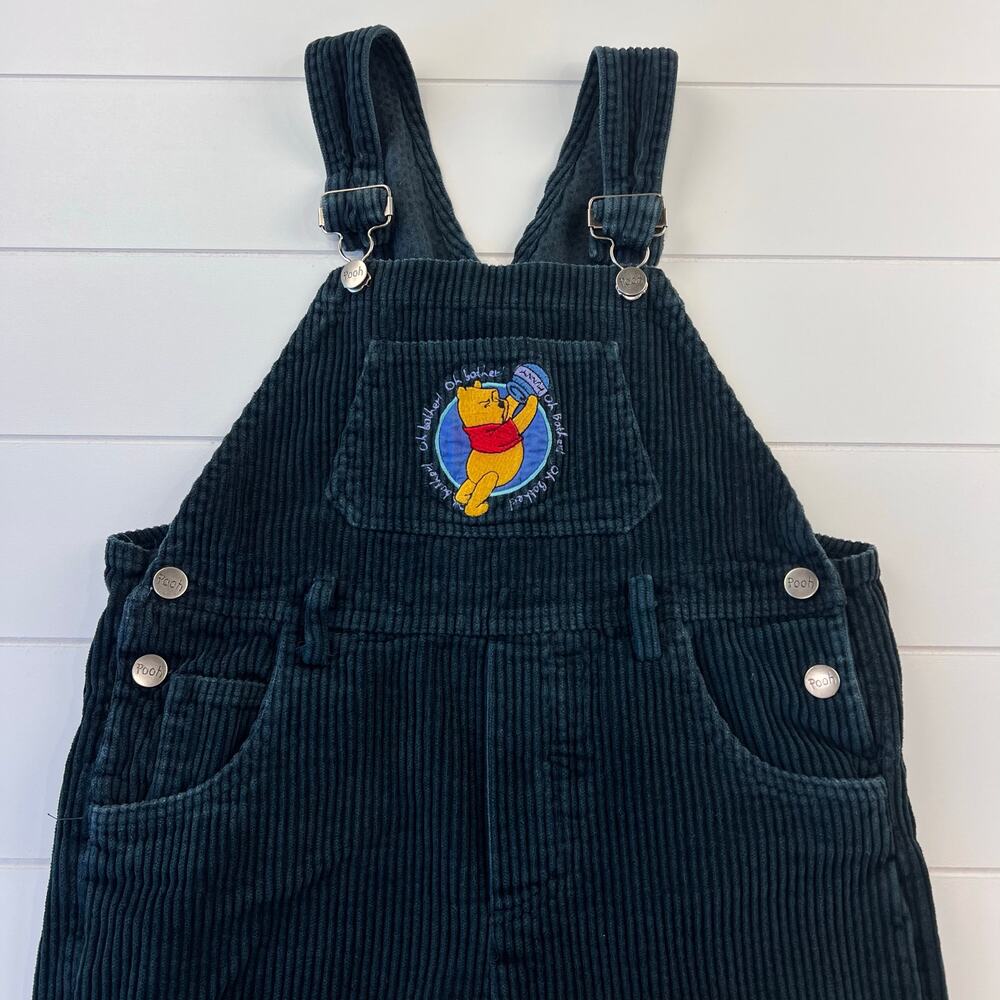Winnie the Pooh Disney Vintage Green corduroy overalls Pants girls sz 14 Disney